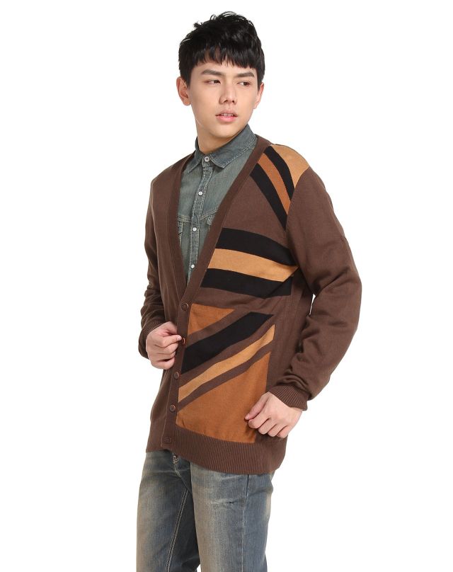 男款深<em>咖色</em>长袖<em>毛衣开衫</em>-唯品会Pad版