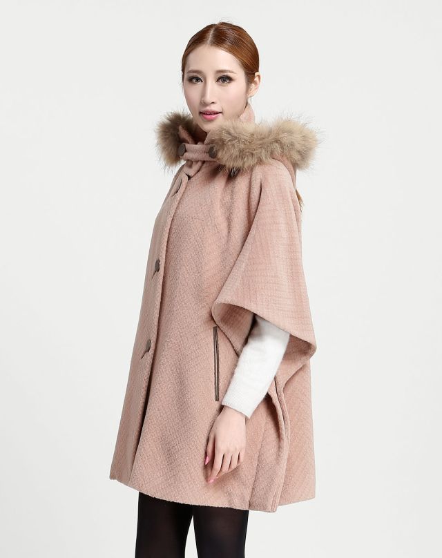 浅驼色时尚斗篷式大衣-唯品会Pad版