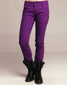 紫色休闲百搭长裤