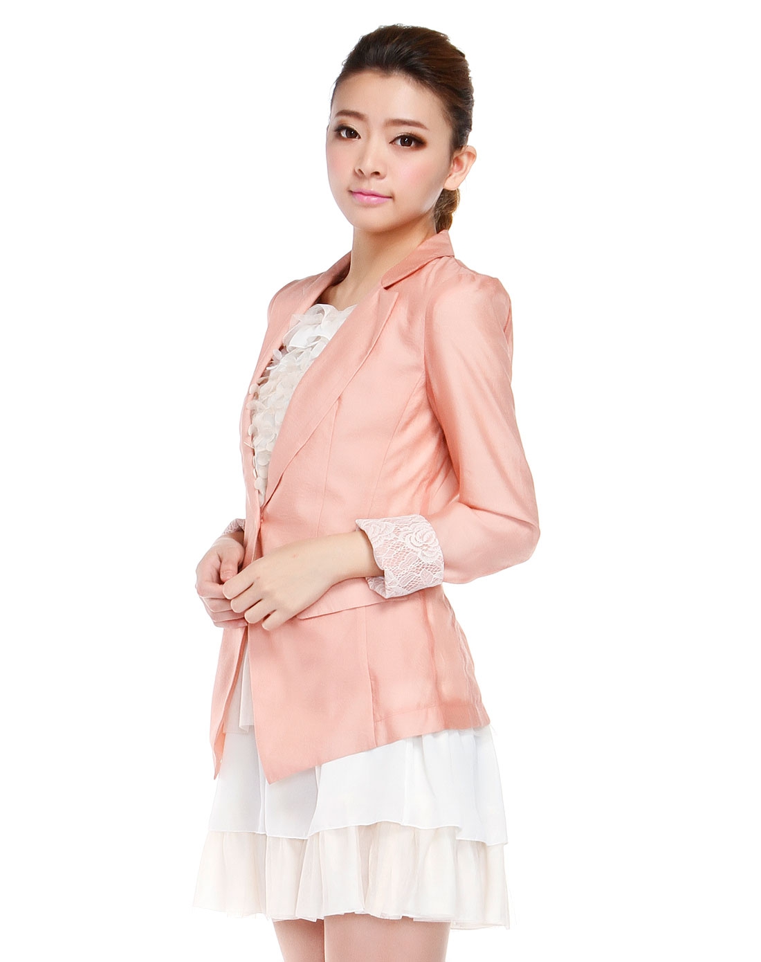 茜雅朵朵<em>SEEYOURSTORY女装</em>专场粉橘色卷边