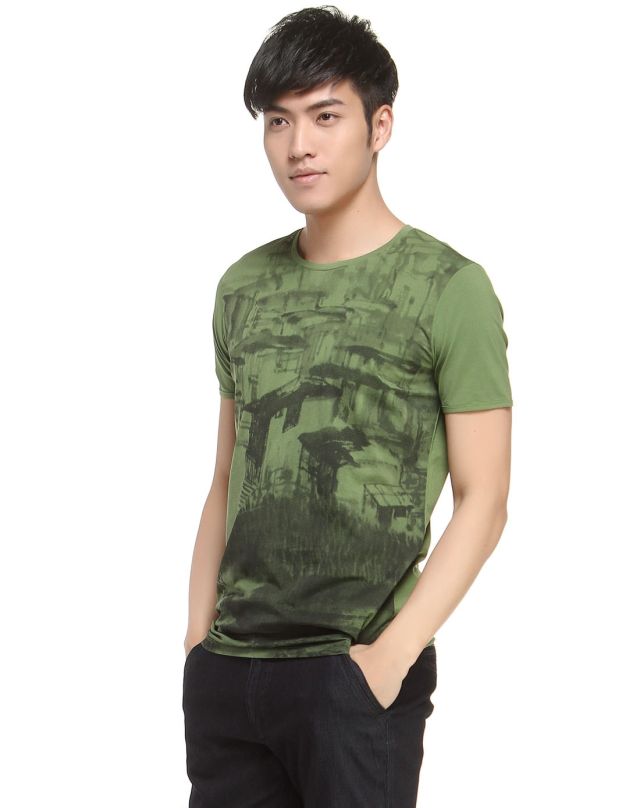 培罗成PROGEN男装专场草绿色印染时尚百搭