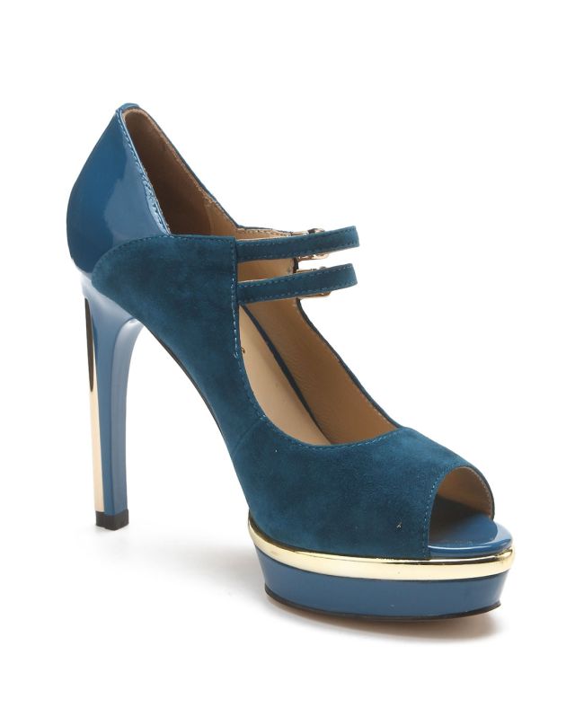 姬龙雪<em>Guy Laroche女鞋</em>专场女款蓝色优雅束带