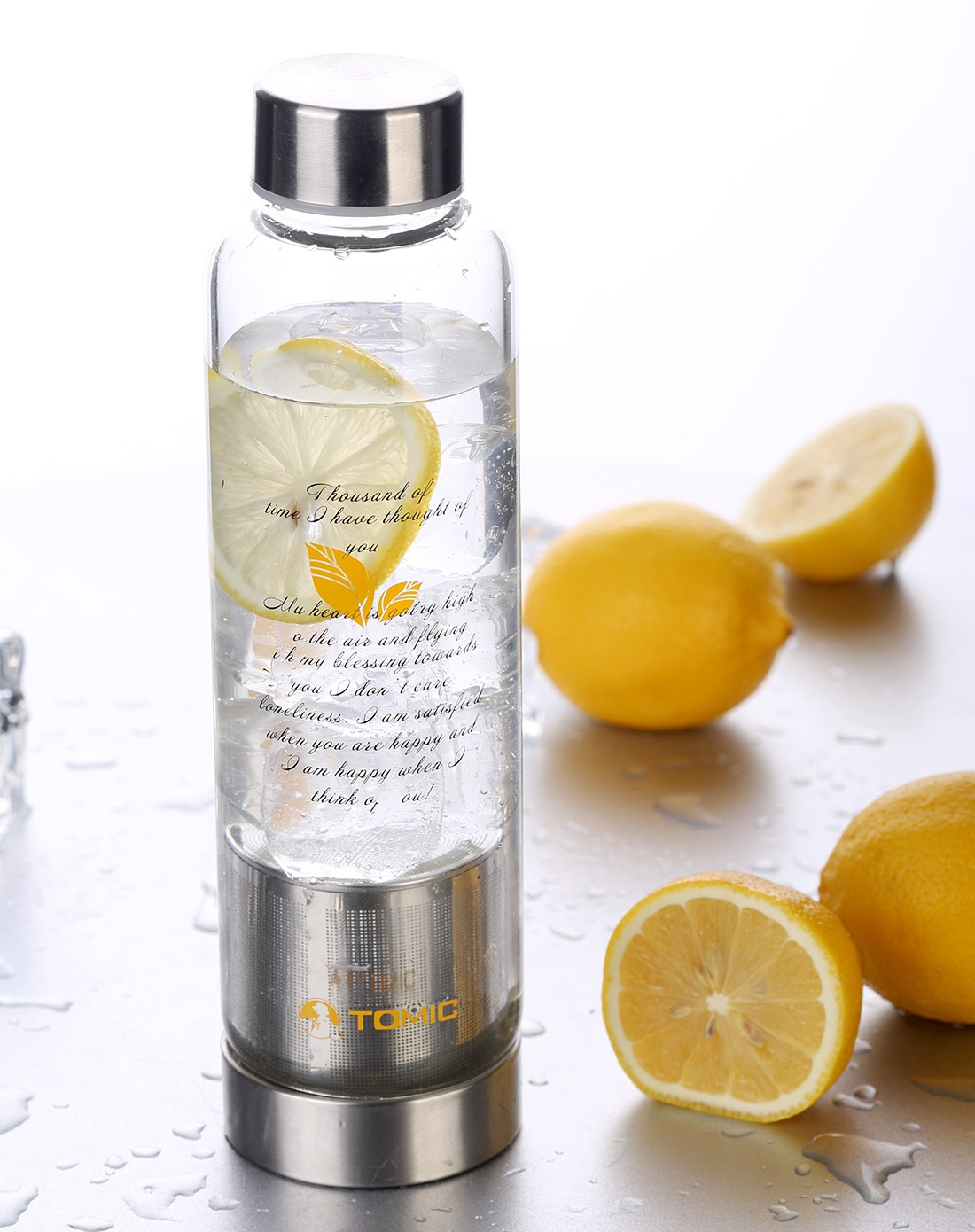 TOMIC家居专场500ml爱茶仕系列玻璃杯-英文