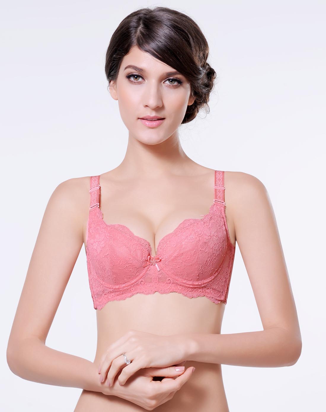 瑞法斯rephresh<em>内衣</em>专场蕾丝3/4<em>橘红色</em>调整型