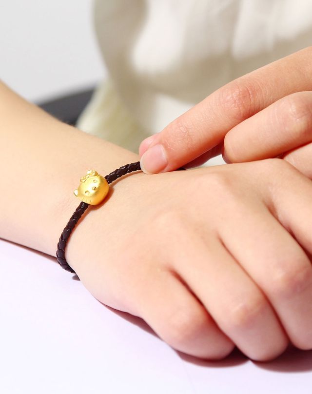 金叶珠宝贵重专场可爱猫3D硬足金路路通1.0