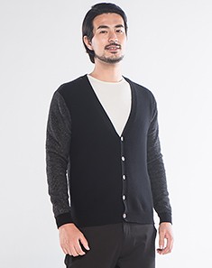 <em>恒源祥羊绒</em>男女混合专场<em>男士</em>黑色<em>羊绒开衫</em>-唯