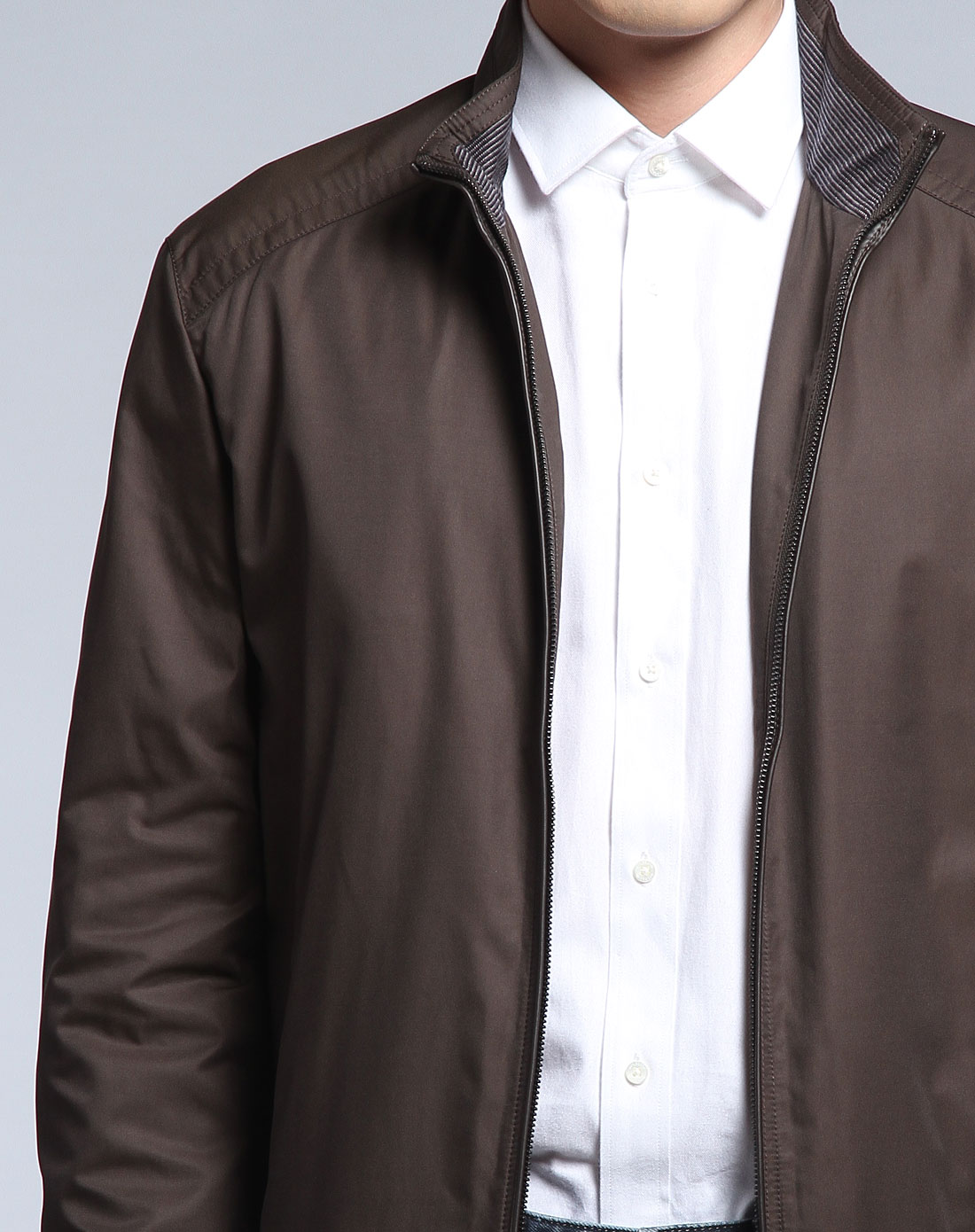 深棕绿色简洁休闲百搭长袖外套-详情