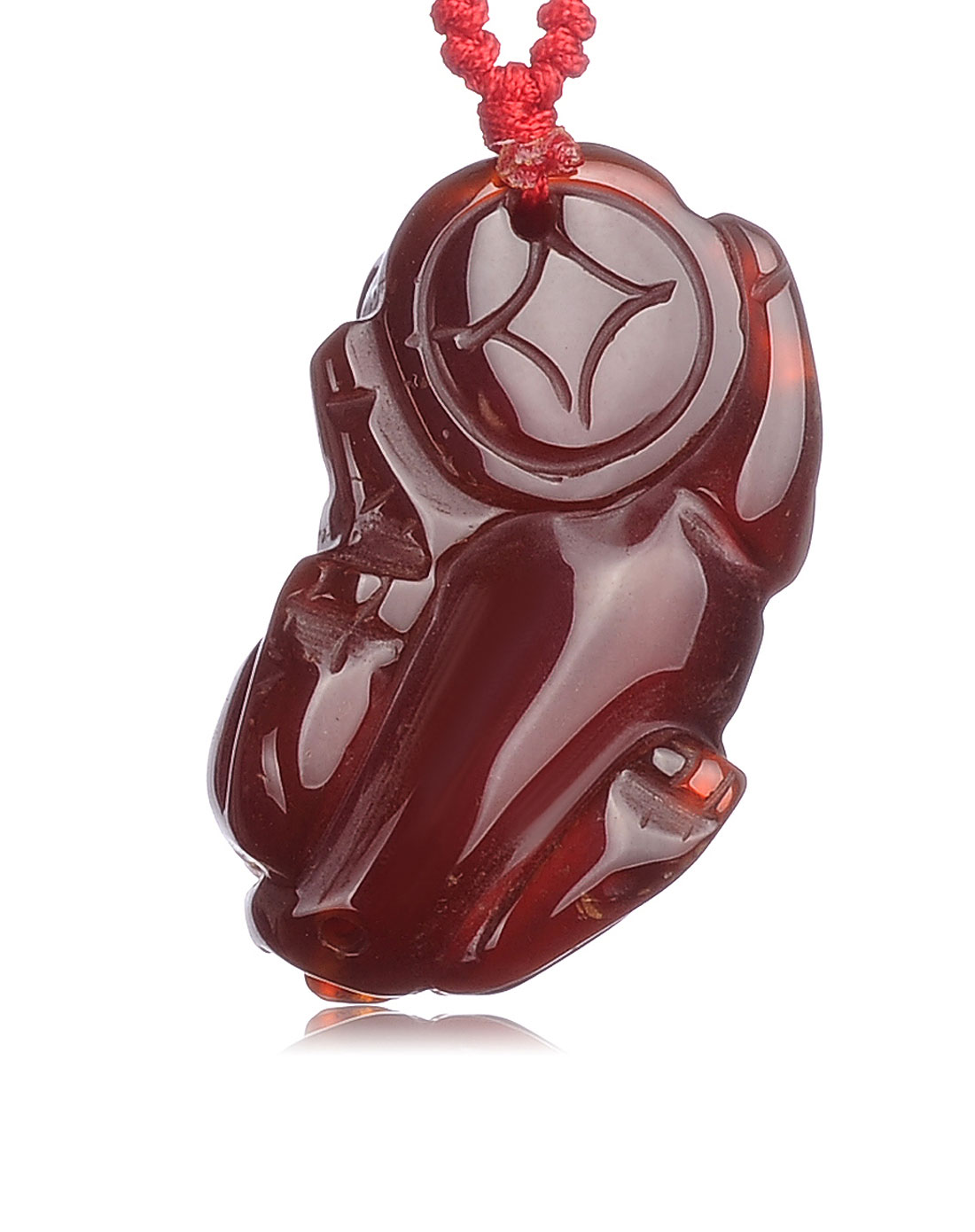 天然红玛瑙情侣貔貅吊坠-男款-详情