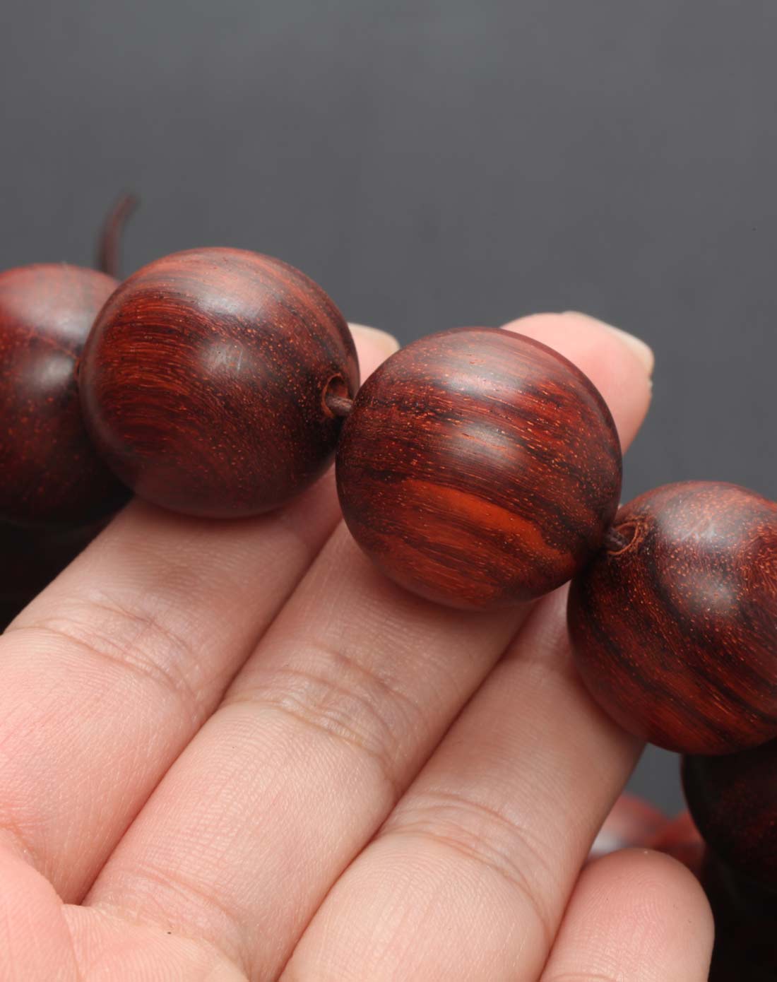 印度小叶紫檀拆房老料牛毛纹结缘手链-详情